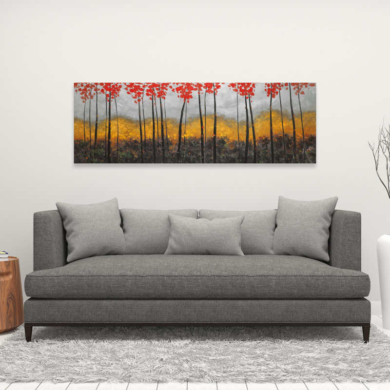 Abstrait arbres d'automne - décor de chambre à coucher contemporain
