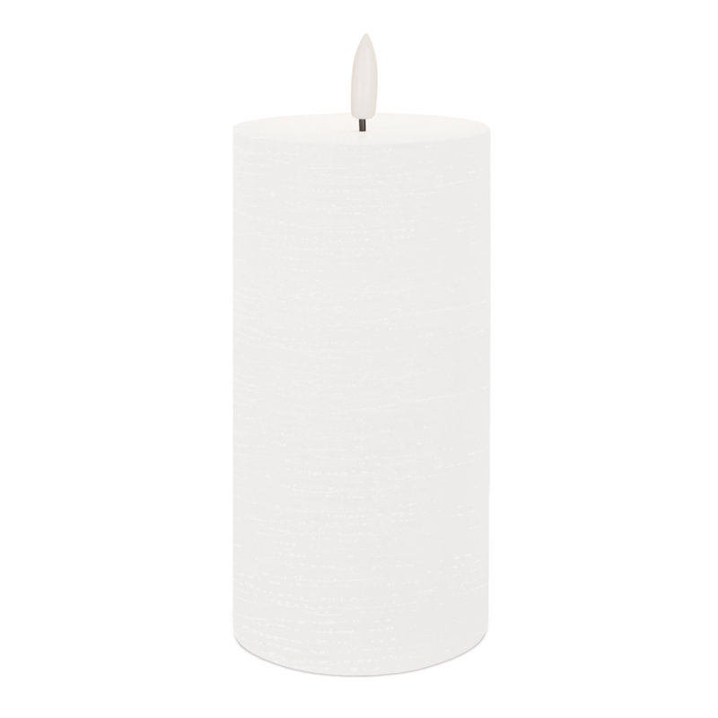 FIA Wick Pillar Candle (Set of 2), White, 6" x 3" Pillar