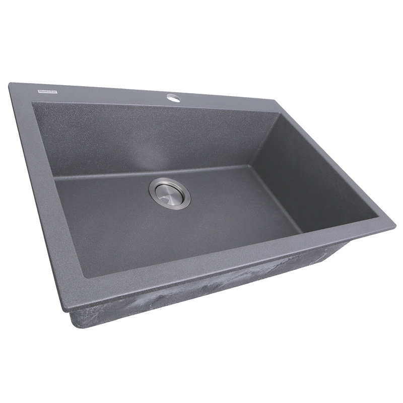 Rockport 27.19'' L Single Basin Kitchen Sink, Titanium Gray