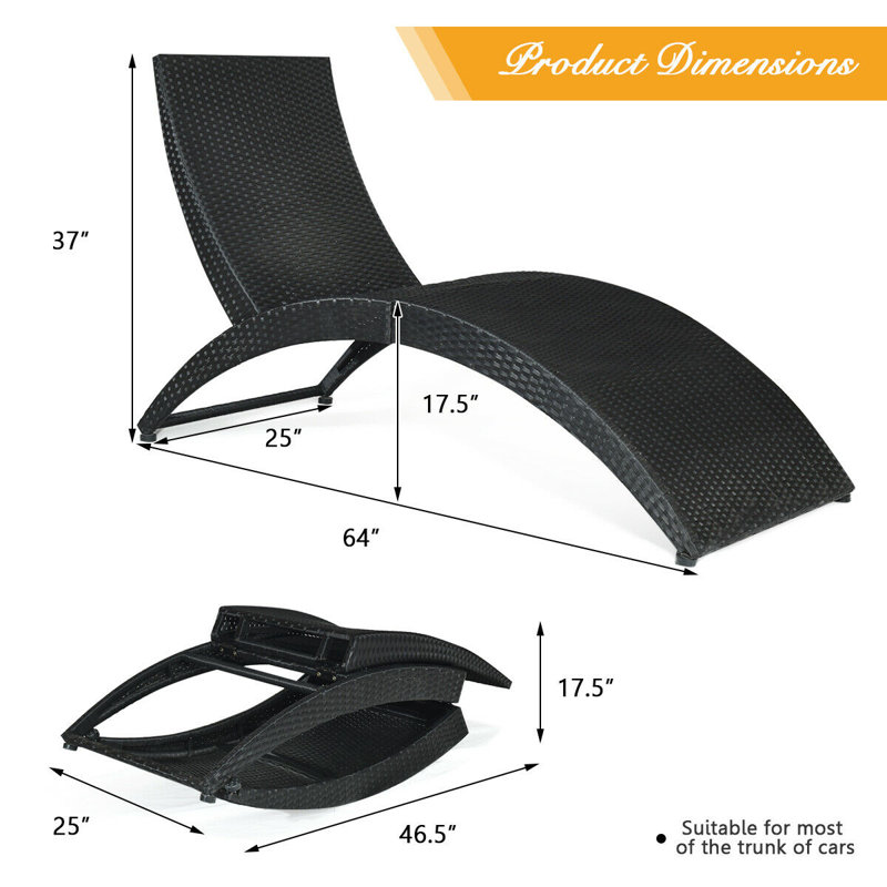 Outdoor Chaise Lounge , Cushion Included, White