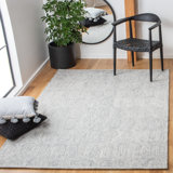 Ashford Abstract Handmade Tufted Wool Grey Area Rug