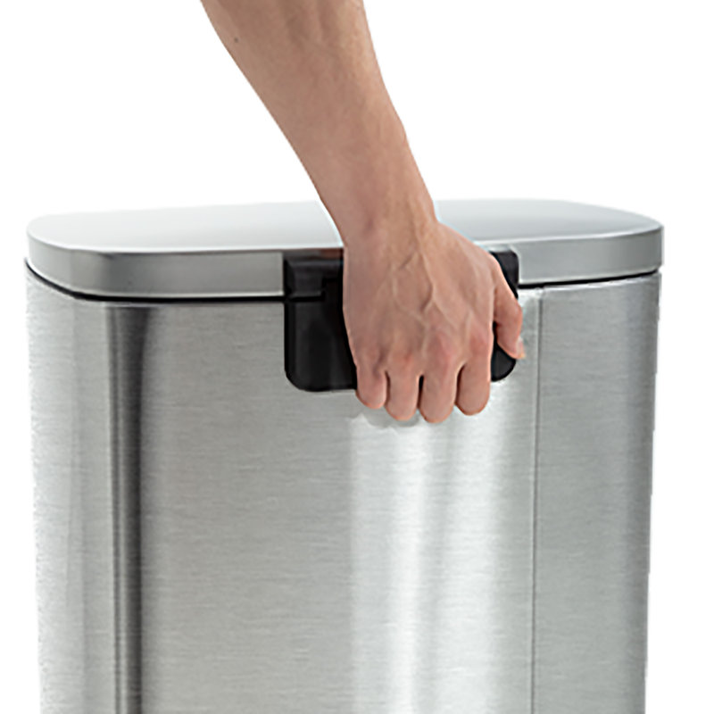 Silver Stainless Steel 13 Gallon Pedal Trash Can