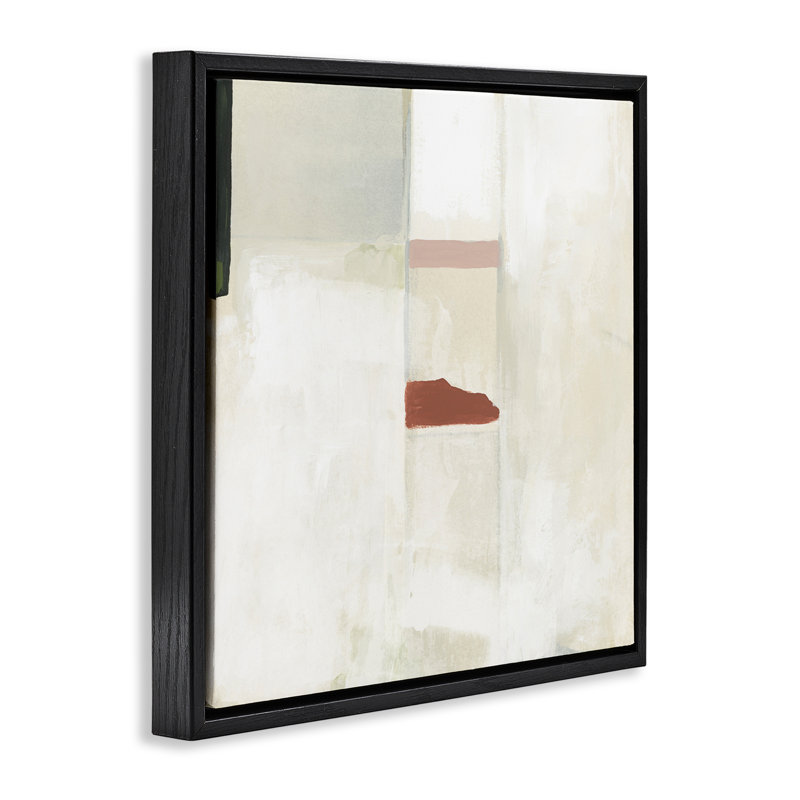 «Abstract with Terracotta Accent Floater», art mural sur toile par June Erica Vess, Cadre flottant noir de jais