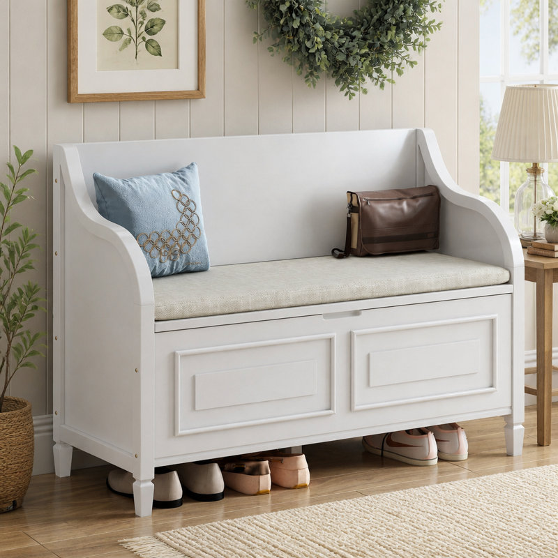 Banc de rangement rustique multifonctionnel