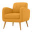 Chaise d'appoint Ashby en lin jaune avec pieds en bois massif