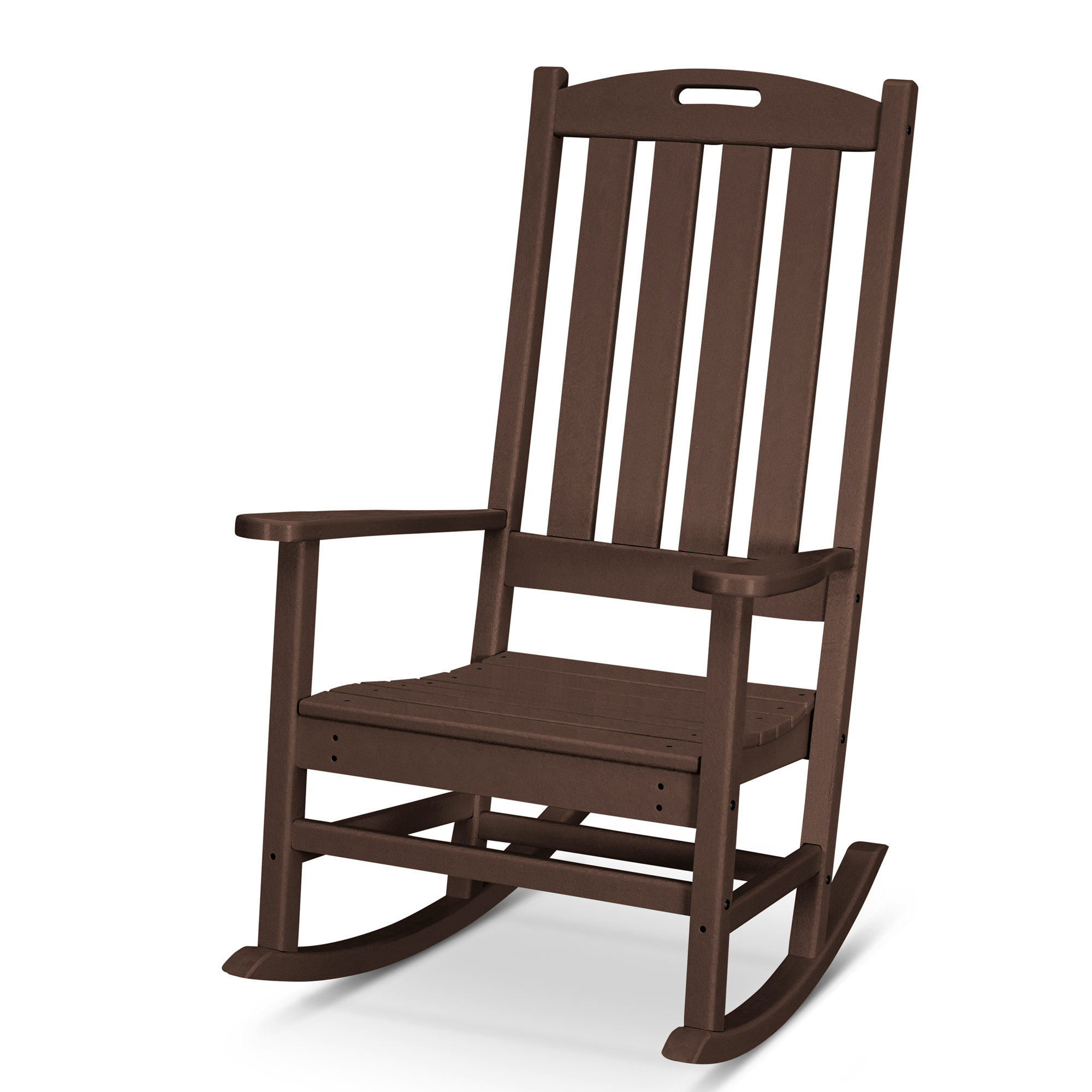 POLYWOOD Nautical Porch Rocking Chair, Mahogany
