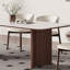 Table de salle à manger en bois massif de style crème-107203826