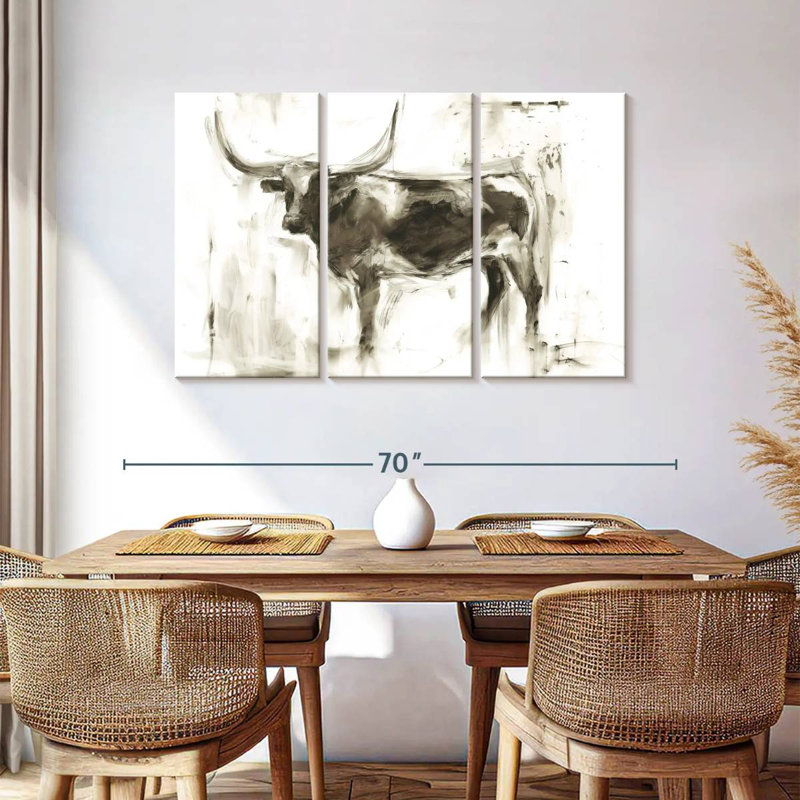 Brampt Longhorn Study I, 36" H x 57" W