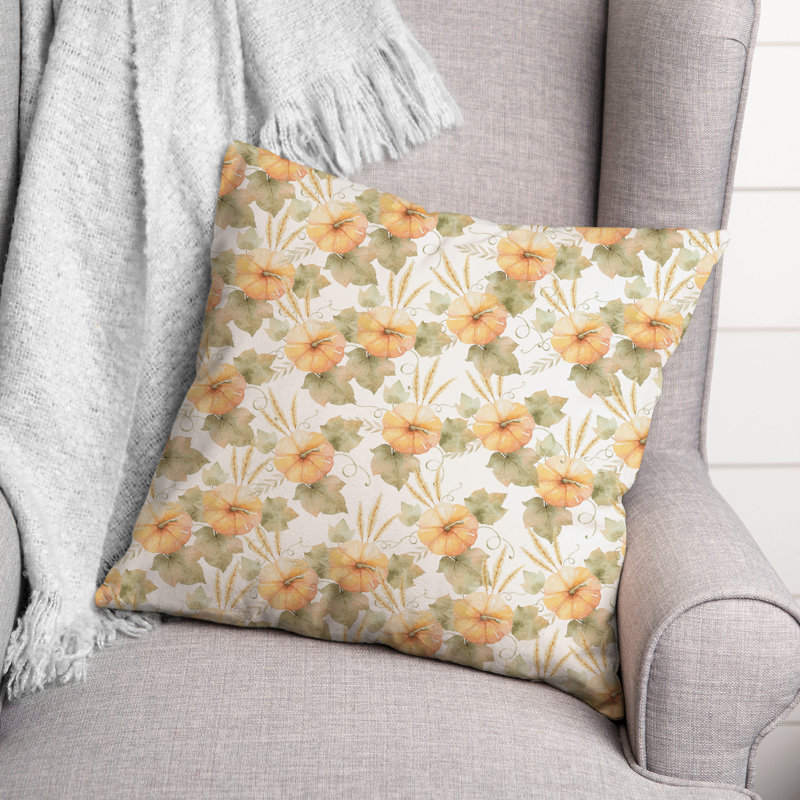 Floral Throw Pillow, 20" H x 20" W