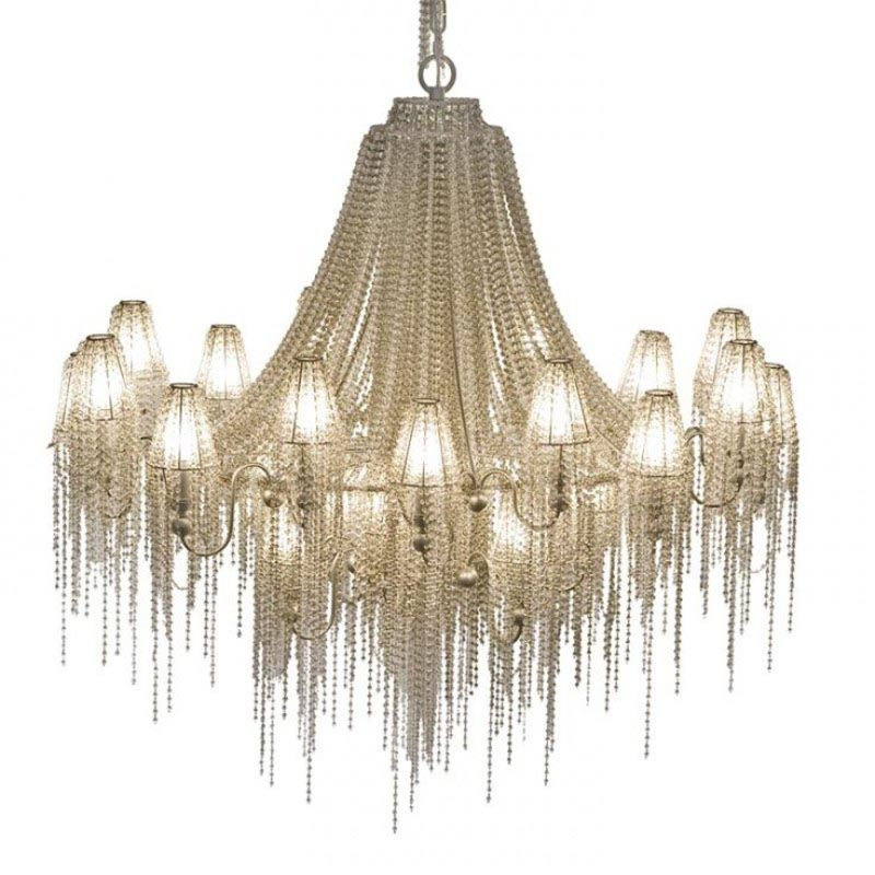 Lustre pâle en laiton Burlesque, Bronze brillant, H 45 po x l 47 po x P 47 po, Améthyste / transparent