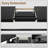 63-83" Extendable Industrial Dining Table for 6-8 People, Black Metal Frame, Rustic Wood Grain, Heavy-Duty Kitchen Table for Dining Room, Parties-329389430