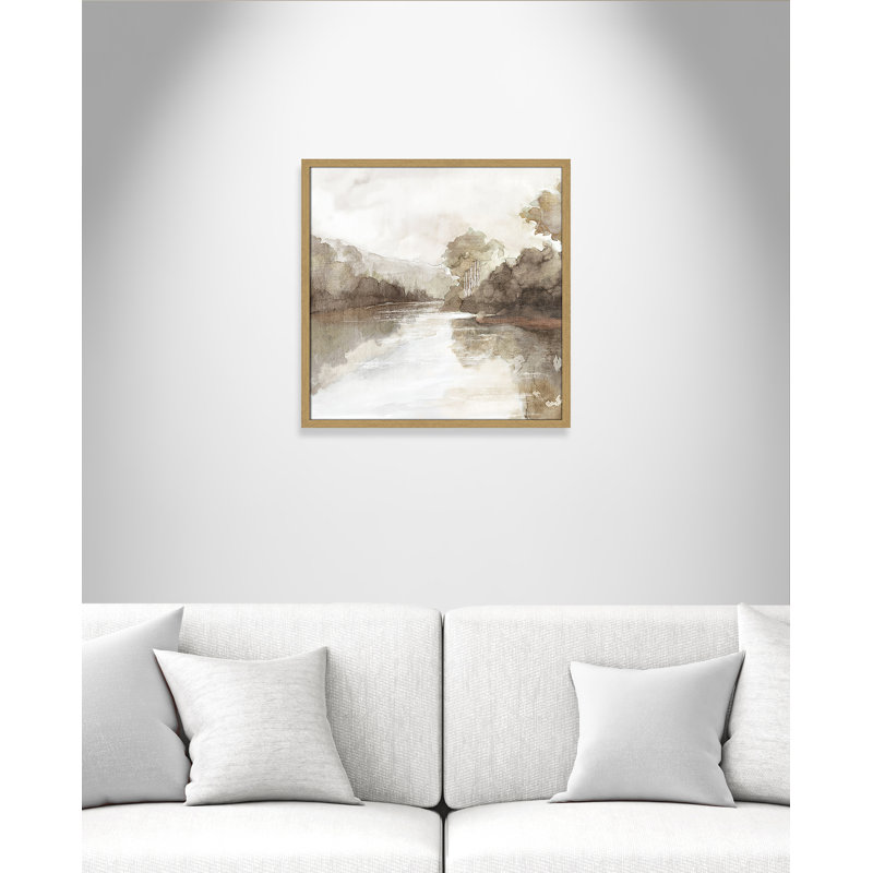 «Fall Nature Print» par Eva Watts, Grain de bois naturel, L 23,5 po x H 23,5 po, Impression encadrée