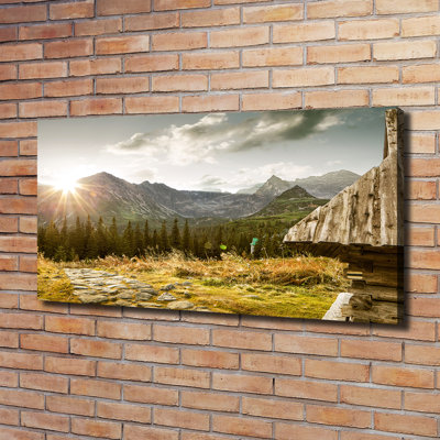 House in the Mountains 1 Piece Wrapped Canvas Wall Art