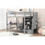 Lit mezzanine double avec bureau en L, tiroirs, armoire et escalier de rangement organisé-1377238047