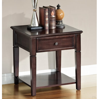 Walnut Finish End Table