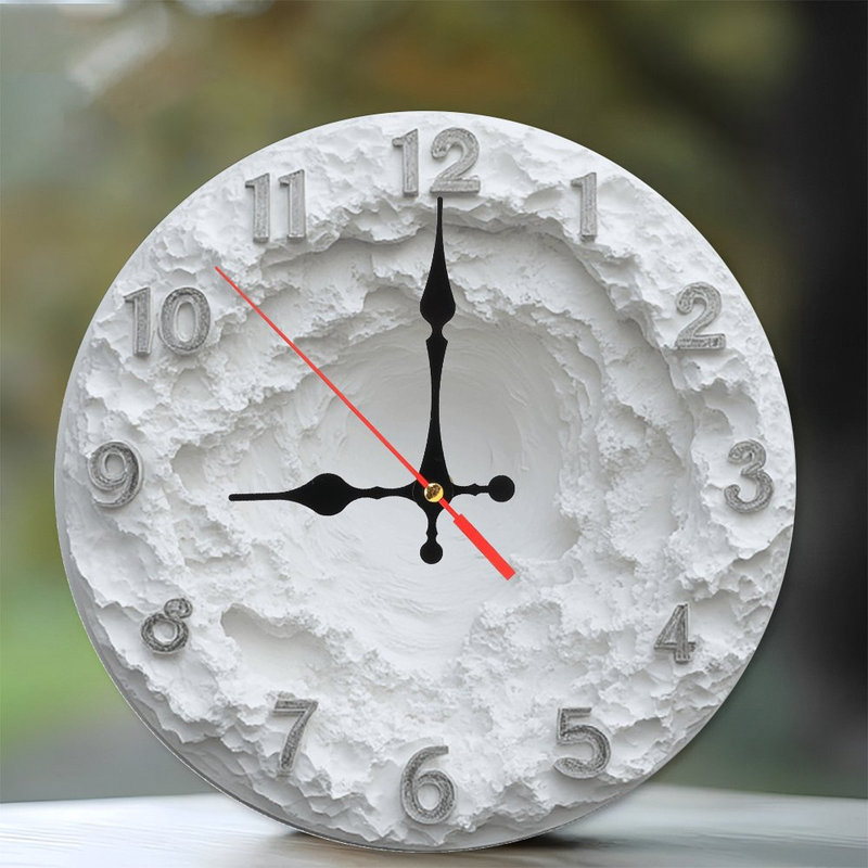 Horloge murale White Crater Moon