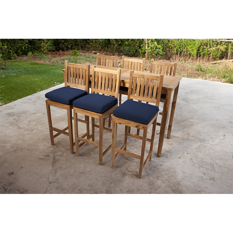 Huntington 7 - Piece Solid Wood Dining Set, Navy