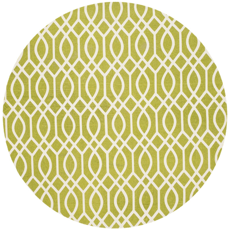 Holsworthy Cedar Brook Hand Loomed Cotton Geometric Rug, Round 5'