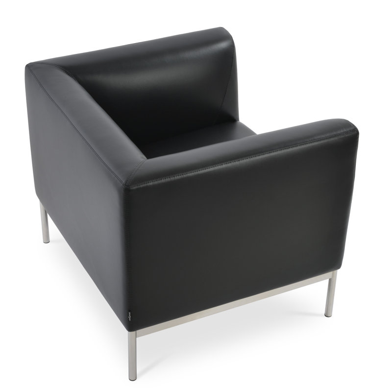 Laguna Armchair, Black Faux Leather