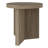 Holm 22" Round Fluted Side Table with Pedestal Base in Antiqued Gray Oak | Mid-Century Modern Accent Table for Living Room or Bedroom -612592017