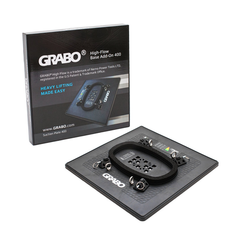 Plaque d'aspiration 400 pour grappin à vide GREBO HighFlow, 16 x 16 po, capacité de 242 lb
