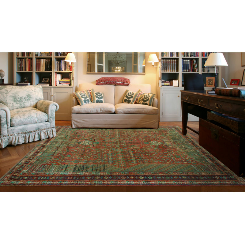 Keala One-of-a-Kind 6'9" x 10'1" 1980s Rectangle Wool Area Rug in Green