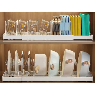 2 Pack Pots And Pans Organizer Under Cabinet, 22" Expandable Food Storage