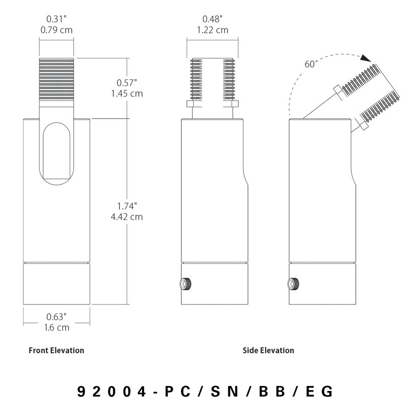 Optional Sloped Ceiling Swivel, White