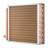 Heat Exchanger Water to Air, 16"x 16" with 3-Row 3/8" Copper Ports, 193 Aluminum Fins Heat Exchanger for Outdoor Wood Furnaces, Residential Heating and Cooling, and Forced Air Heating