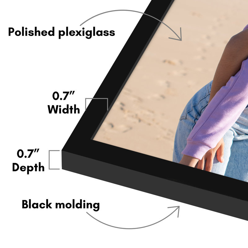 Americanflat Picture Frame - Thin Border Poster Frame with Plexiglass for Wall Display, Black, 24" x 24"