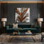«Abstract Florals 33», art mural sur toile grise-68160189