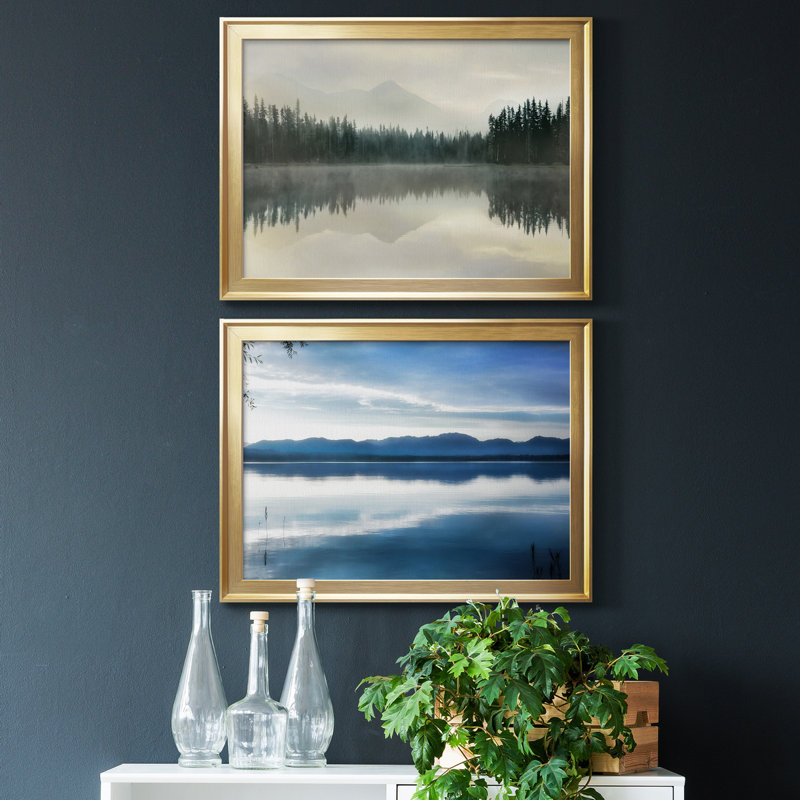 Jade Reflection - ensemble de 2 reproductions de cadres photo, Or, H 42,5 po x l 61 po x P 1 po