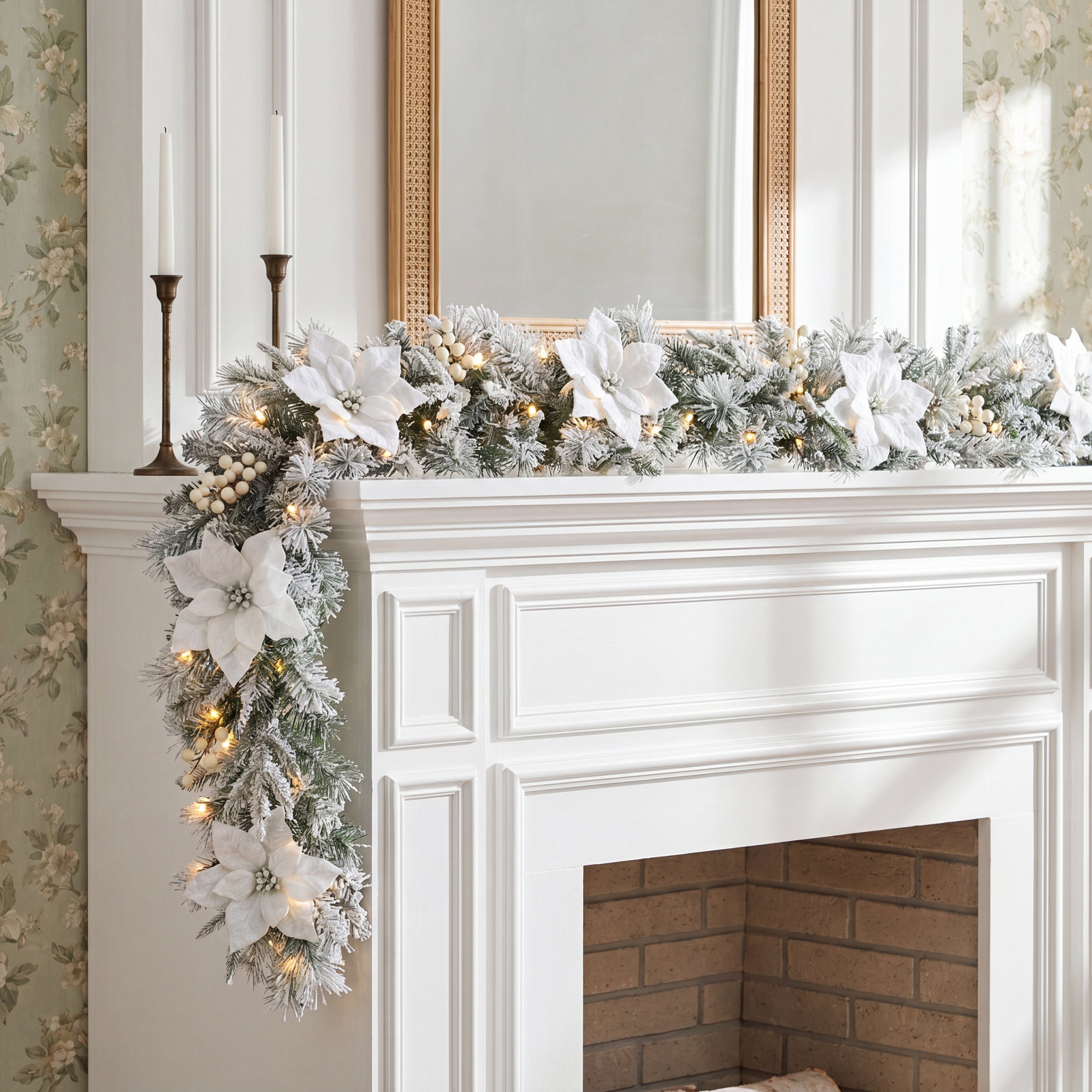 Ernberg 108'' in. Lighted Faux Pine Garland