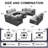 9-Piece PE Wicker Patio Conversation Set with Rectangular Fire Pit Table, Modular Sectional, Dual-Fuel, 60,000 BTU-1945665489-1917318684