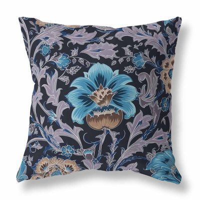 Mughal Era Garden Treasures Faux Suede Throw Pillow