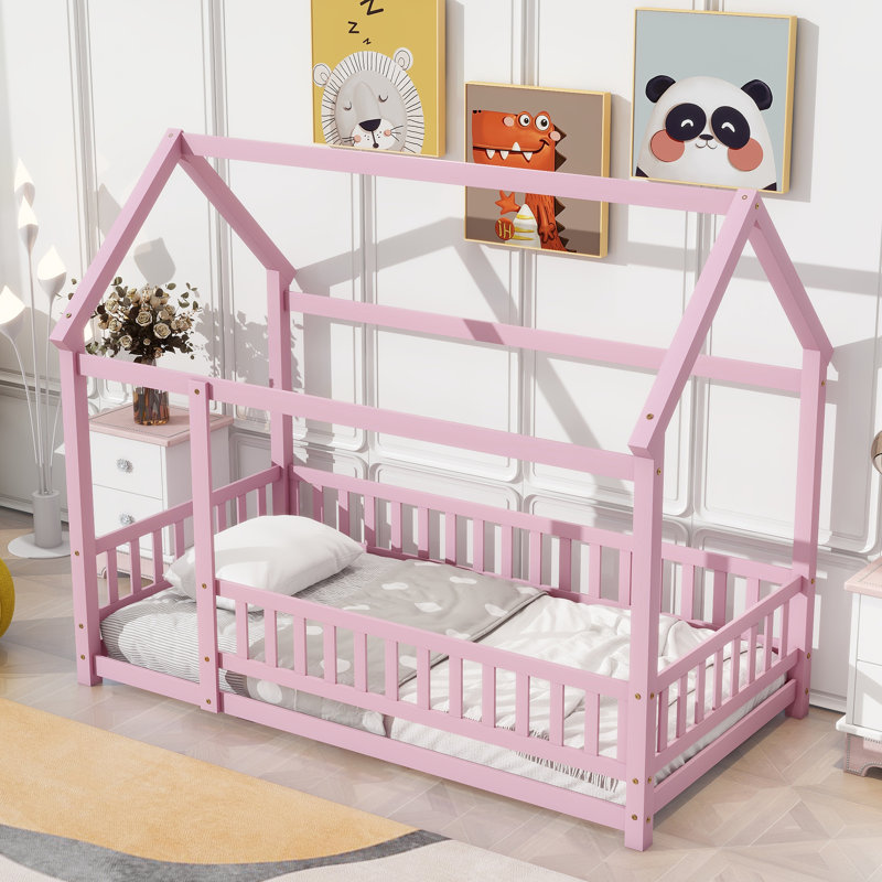 McElhattan Canopy Bed Kids Bed , Twin, Pink