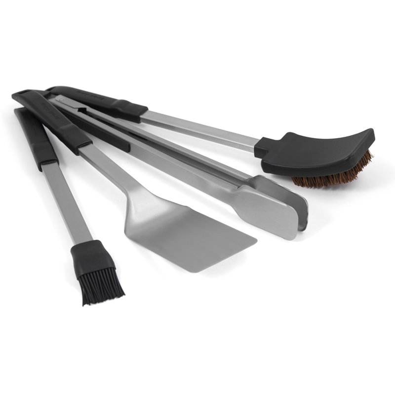 Baron Stainless Steel and Resin 4-Piece Grill Tool Set