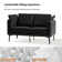Stringfield 57"W Modern Faux Leather-trimmed Fabric Loveseat