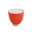 Anderson Modern Vegan Leather Upholstered Stainless Steel Pedestal End Table with Sintered Stone Top in Orange-2116752366