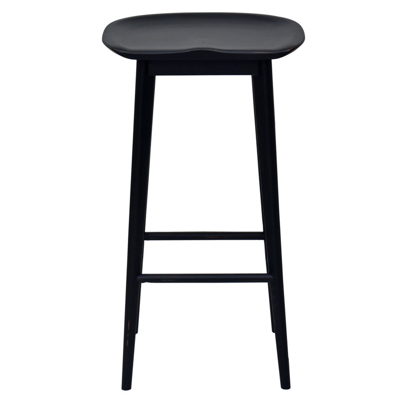 Pedrick Solid Wood Counter Stool, Black, Bar Stool (30" Seat Height)