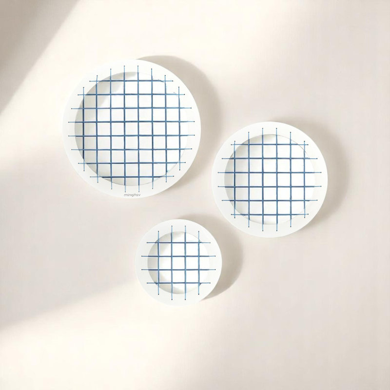 Talok Memory Board Wall Decor 3 Pieces, Blue, Blue/White