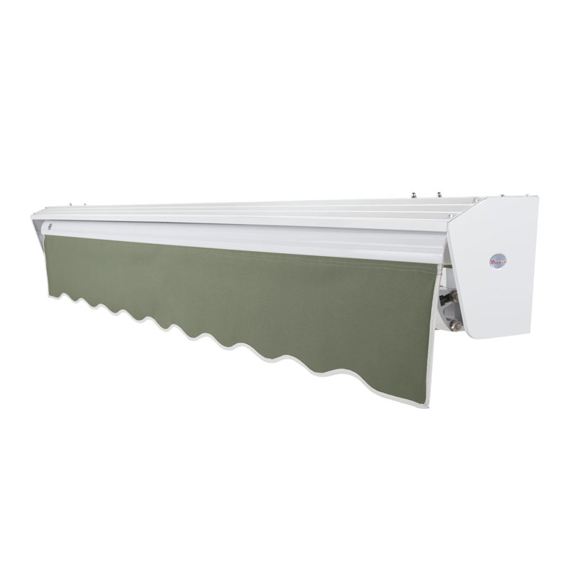 Auvent de patio rétractable avec capuchon Awntech Destin, H 10,375 po x l 120 po x P 96 po, Manuel, Sage