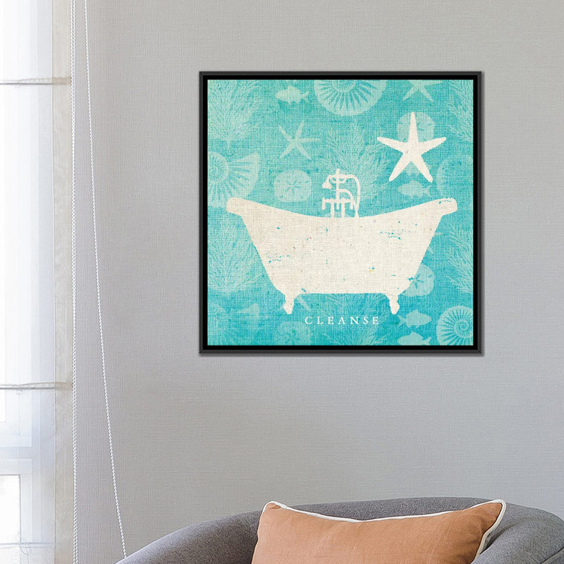 « iv », reproduction d’impression sur toile tendue Pacific Bath, H 18 po x l 18 po x P 1,5 po, Toile avec cadre noir