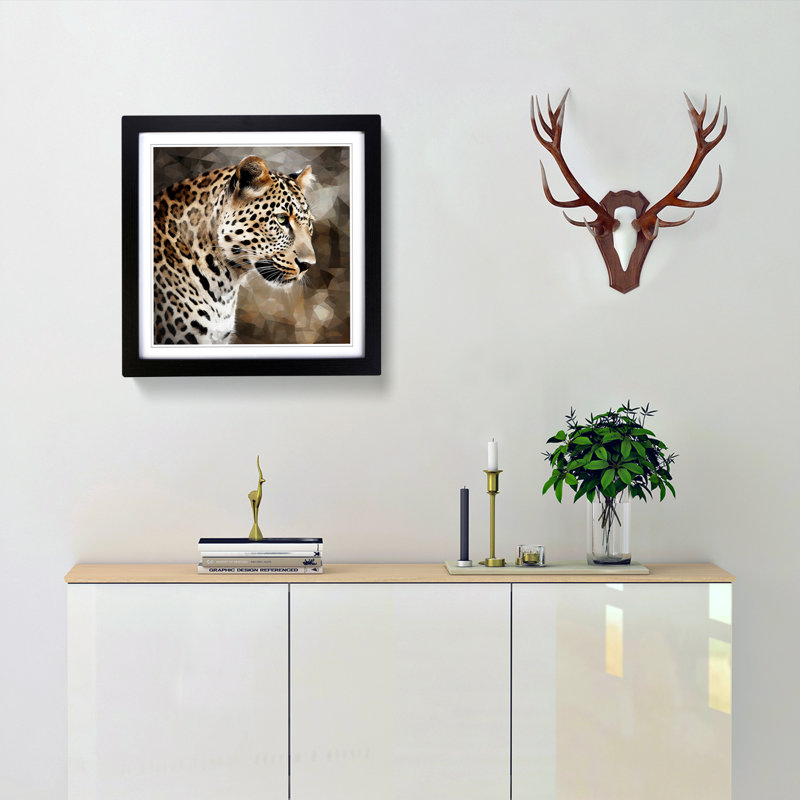 Leopard Precisionism - Framed Print, Black