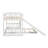 White Twin Over Bunk Bed With Built - In Slide And Side Mountable , Solid Pine Wood Structure, Great For Small Space Homes, Gray Design Lines, Slat Kit Support Bed, Color Scheme Materials, Optimized