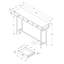 Table d'appoint, console, vestibule, étroit, canapé, tiroir de rangement, stratifié brun, métal chromé