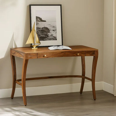 Bureau incurvé en bois à un tiroir