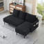 Canapé moderne en tissu de velours de 79,50 pouces de long, avec trois coussins assortis et des sièges spacieux et confortables, bureau pour appartement - noir-1623152521