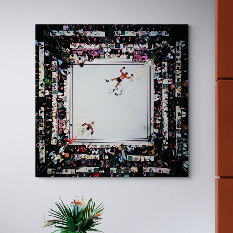 Muhammad Ali Knockout From Above - Wrapped Canvas Print, 97cm H x 97cm W