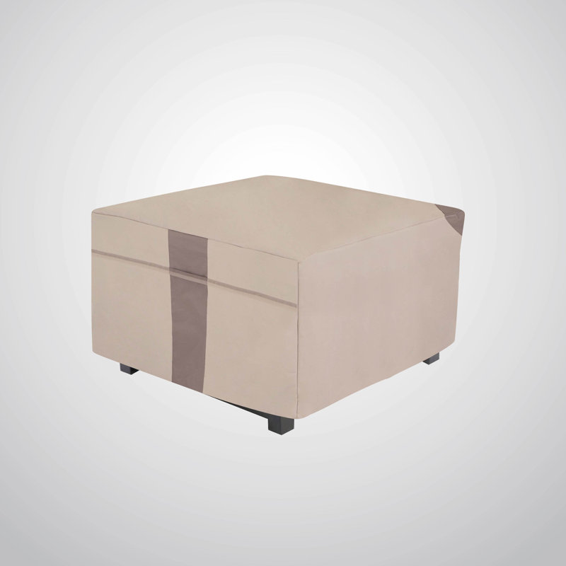 Housse pour table de foyer d'extérieur moderne carré Monterey, 42 po x H 22 po, beige